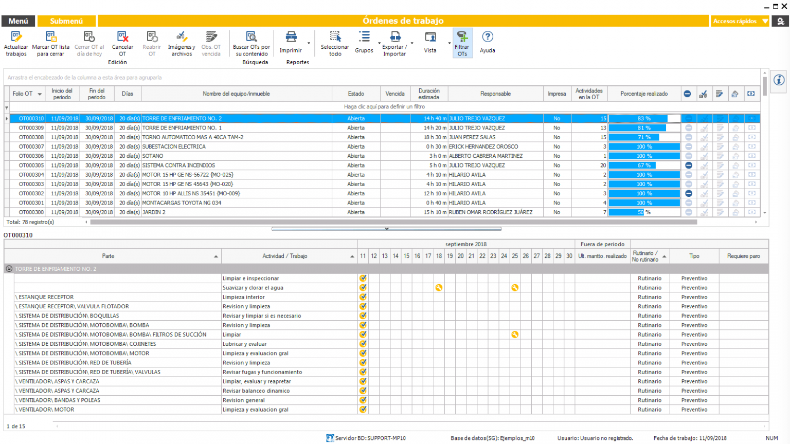 Administración, consulta, impresión, actualización y seguimiento de